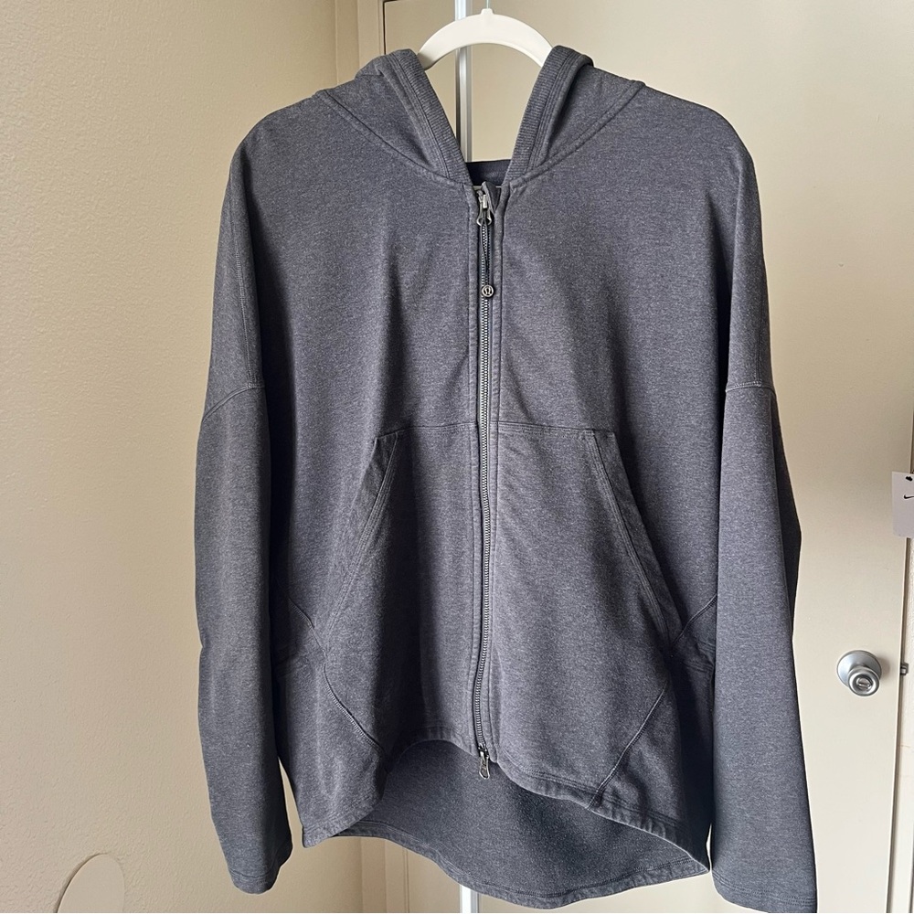Lululemon Athletica Charcoal Gray Full Zip Jacket Hoodie Size 10